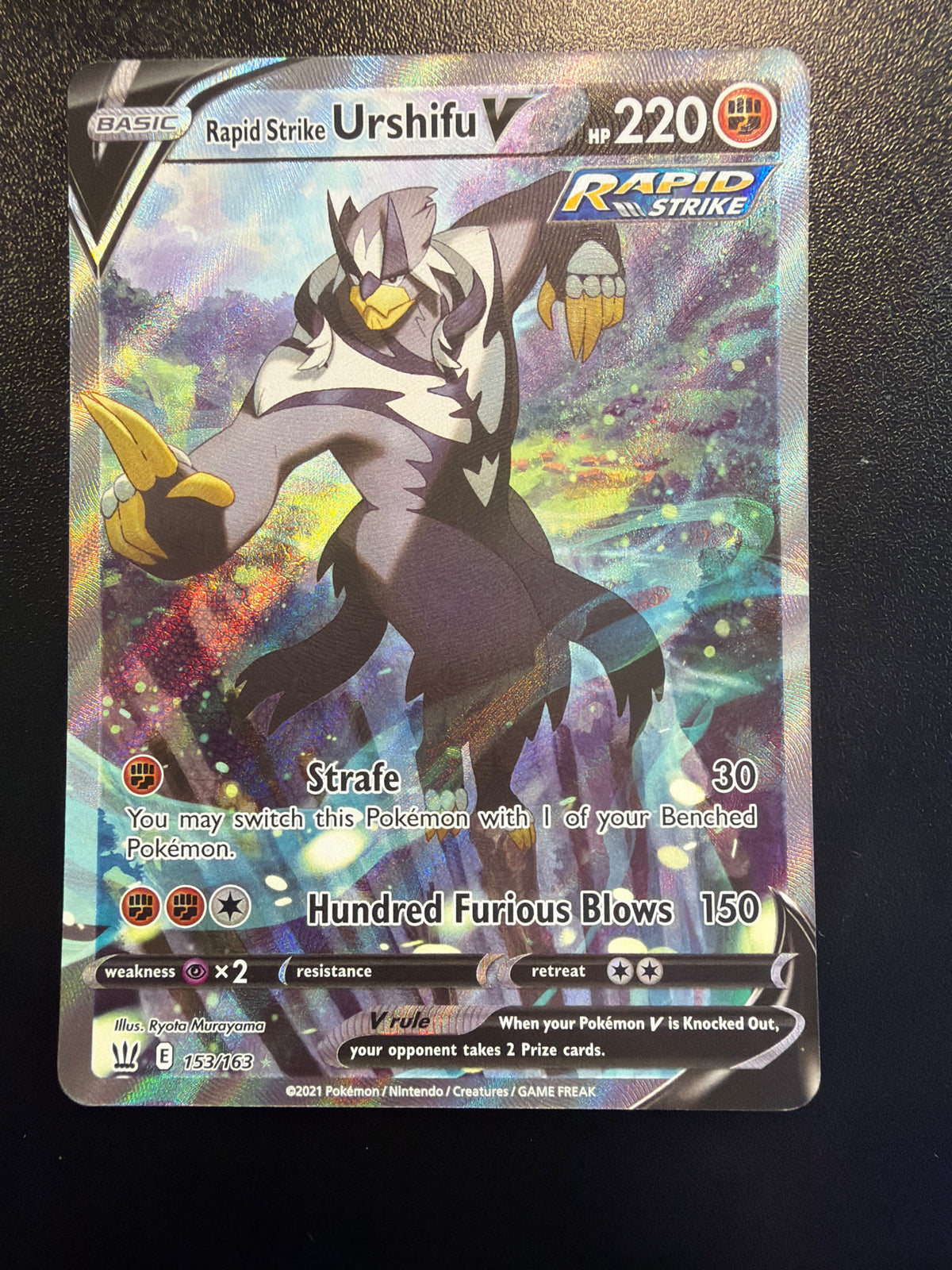 2021 Pokemon Battle Styles #153/163 Rapid Strike Urshifu V Alternate Art NM front